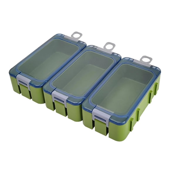 VKLU 3 Pcs Luminous Modular Fishing Tackle Box, Night Glow 5-Section Hook & Lure Organizer, Detachable Storage Case for Beads, Hardware & Small Accessories, Fits Fishing Bag, Green