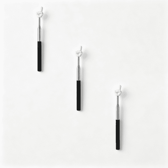 VKLU 3PcsTelescopic Teacher Pointer Set, Retractable Finger Pointer Stick for Classroom, Extendable Handheld Pointer for Speeches, Seminars and Museum Tours, Portable
