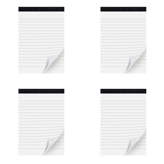 VKLU 3x5 Small Notepads 4 Pack, Mini Pocket Notebooks with Top Binding, Lined Memo Pads for Professional Office Use, Business Meetings and Home Organization, White Paper 30 Sheets