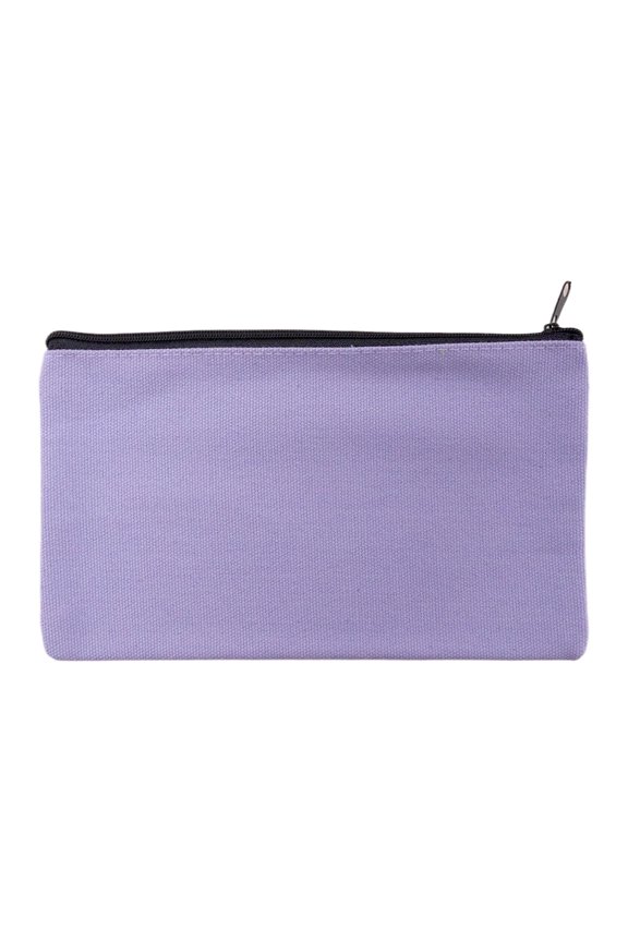4.7"x8.3" Canvas Zipper Pouch, Aesthetic Pencil Case, Multi-purpose Accessory Organizer, Purple