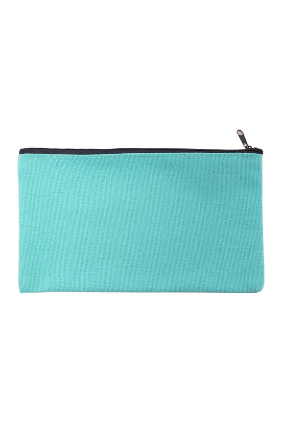 4.7"x8.3" Fabric Pencil Case with Smooth Zipper, Compact Supply Pouch, Tear-resistant Utility Bag, Cyan