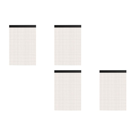 VKLU 4 Pack A5 Grid Notepads, 80 Sheets Graph Paper Pad with Top Perforated Design, Professional Quadrille Writing Pads with Sturdy Cardboard Back for Office & Creative Planning