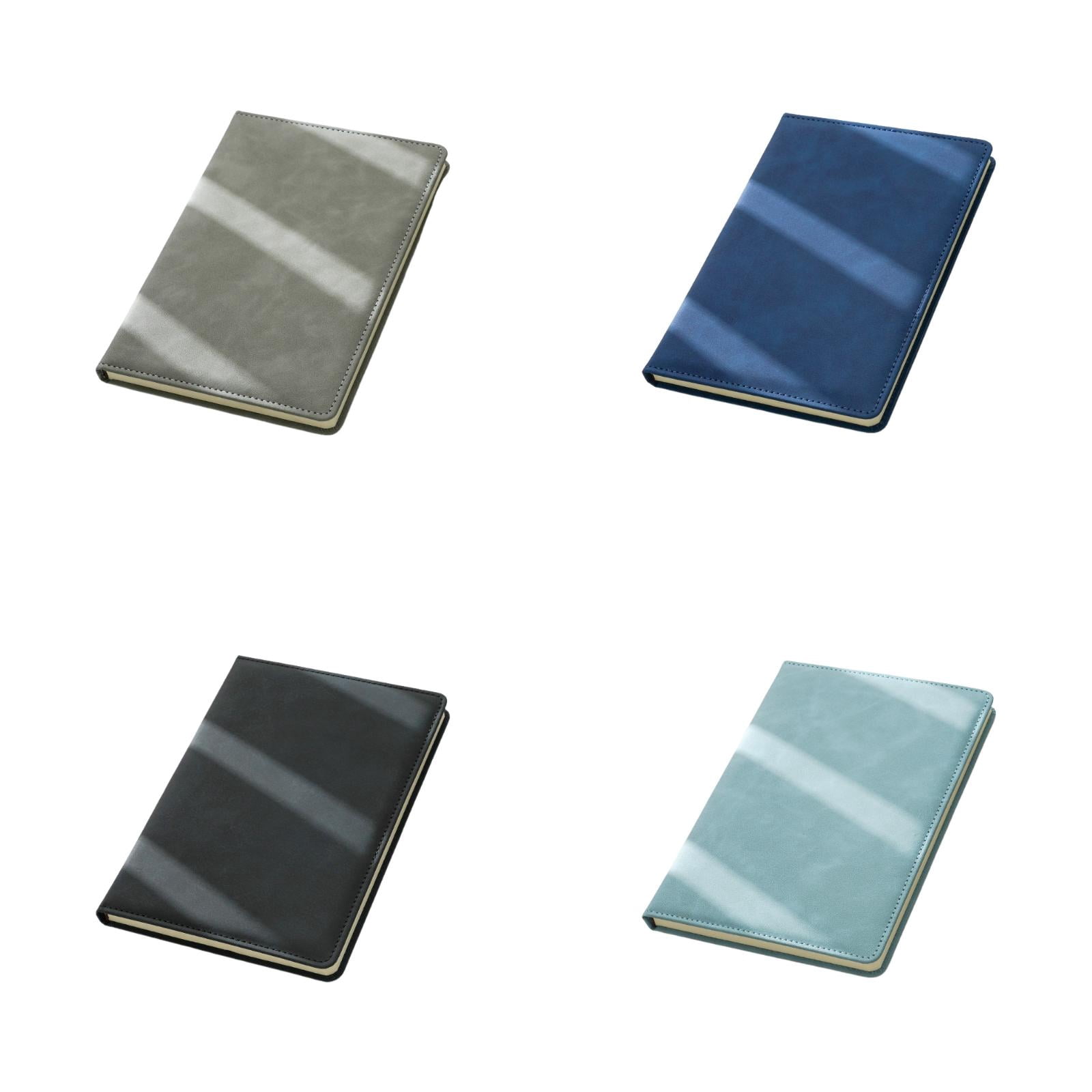 VKLU 4 Pack Faux Leather Journal, A5 Medium Ruled Writing Notebooks, 100GSM Premium Paper 200 Pages, Professional Journal for Men & Women Office Organization