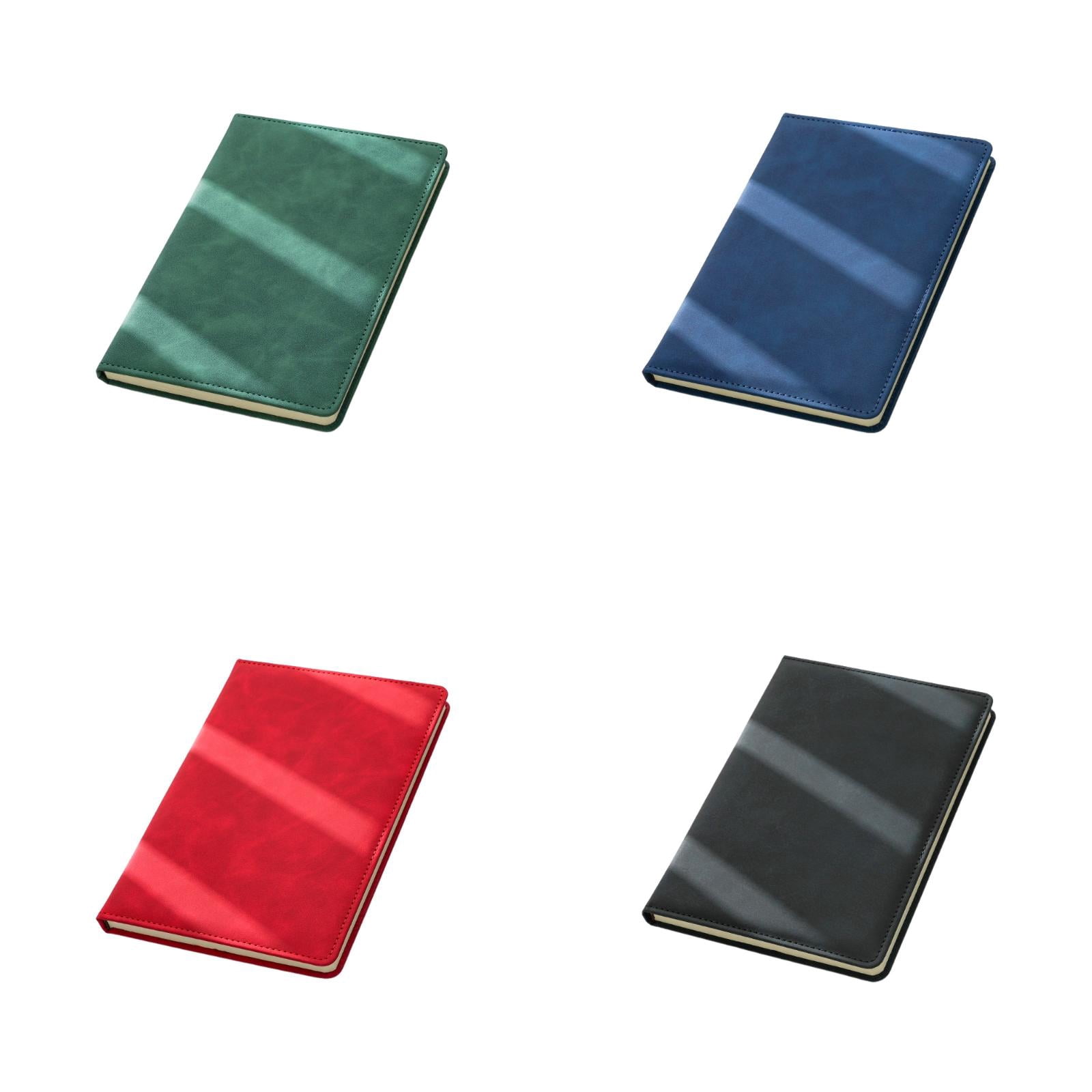 VKLU 4 Pack Leather Journal Notebook, A5 Lined Executive Writing Pads, 100GSM Thick Ink-Proof Paper 200 Pages, Lay Flat Professional Notebook for Office Meetings and Business Travel