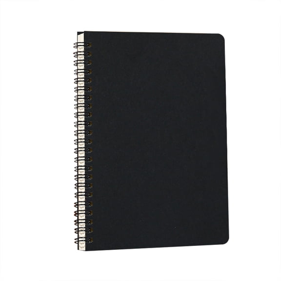 VKLU 4Pcs A5 Spiral Notebook, 120 Pages Thick Blank Sketchbook with DIY Kraft Cover, Unlined Wirebound Journal, 8" x 5" Travel Notepad for Adults