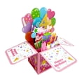 thumbnail image 1 of VKLU 4st Birthday 3D Pop Up Box Card, First Year Milestone Explosion Box Greeting Card with Envelope and Ribbon, Unique Keepsake Gift, Vibrant 3D Cake Scene, 1 of 9