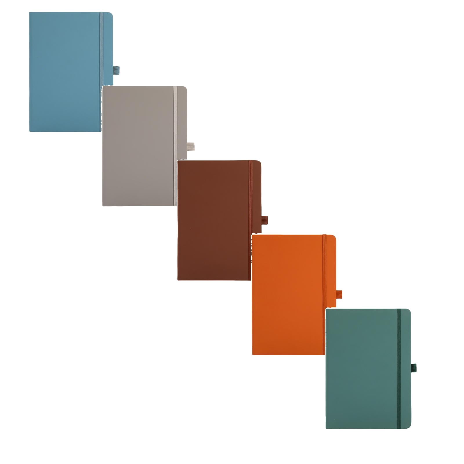 VKLU 5 Pcs A5 Hardcover Ruled Journals, Assorted Colors 120GSM Thick Paper Notebooks, Lay-Flat Lined Writing Pads
