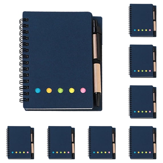 VKLU 8 Pack Bulk Pocket Notebooks with Pen, 60 Sheets Mini Memo Pads ...