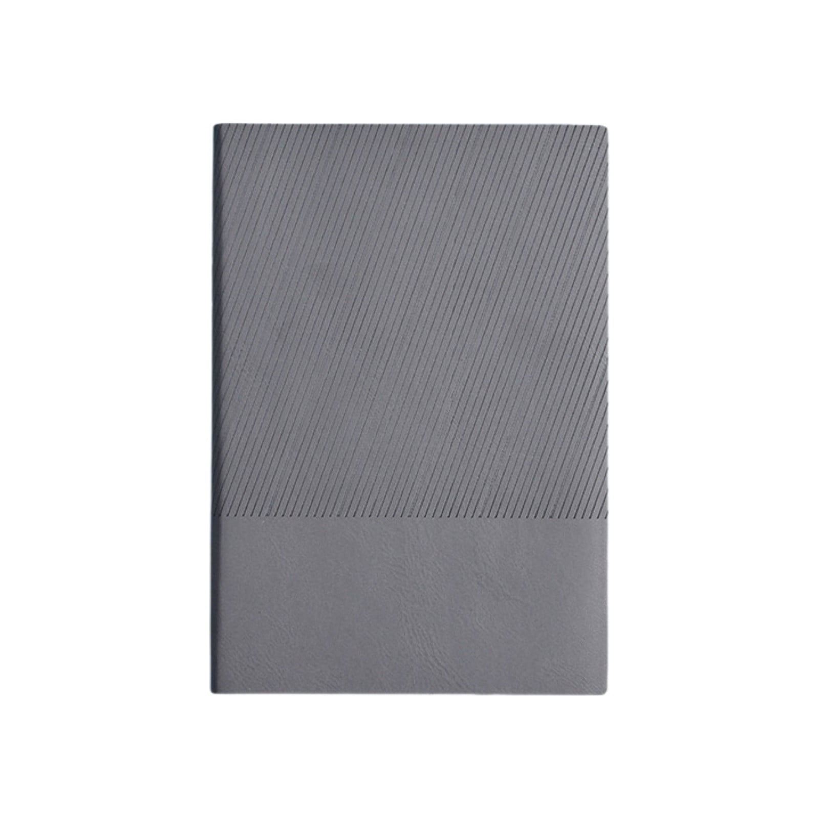 VKLU A5 Leather Journal Notebook, 100 Sheets 200 Pages Thick Paper, Twill Texture Hardcover 180° Lay Flat Writing Pad, Grey, Professional Office Supplies