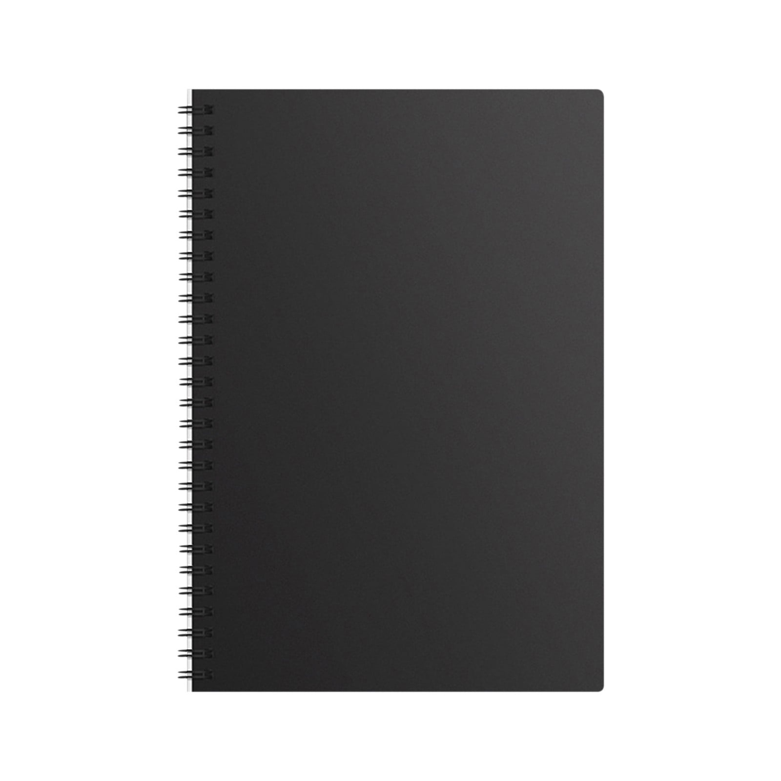 VKLU A5 Spiral Notebook, Professional Black Lined Journal with Thickened Ink-Proof Paper, Vintage Wirebound Writing Pad for Office Meetings & Daily Notes