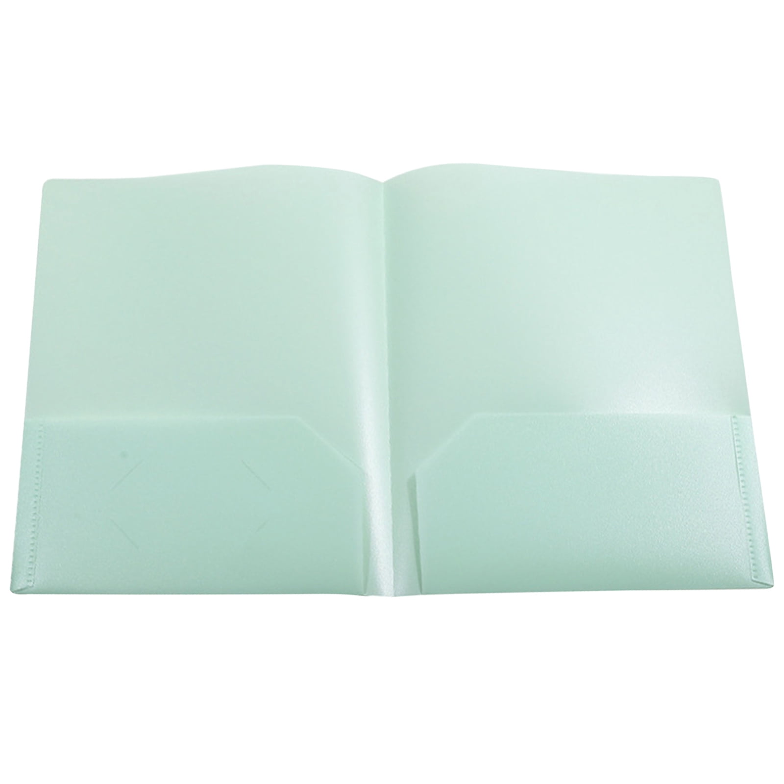 VKLU Light Green Plastic Pocket Folder, Letter Size Two-Pocket Presentation Folder with Card Slot, Heavy Duty Water-Resistant Poly Project Document Organizer