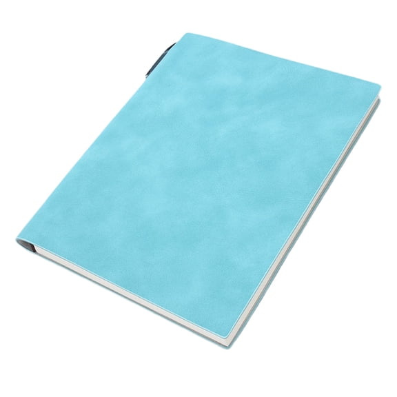 VKLU Professional A5 Notebook with Pen Holder, Soft Leather Cover Journal for Work & Office, Thick Ink-Resistant Lined Paper, Light Blue