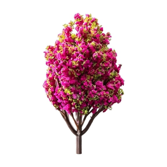 VKLU Resin Crepe Myrtle Miniature Tree, Decorative Flowering Plant for Glass Terrariums, Realistic Small Landscape Figurine