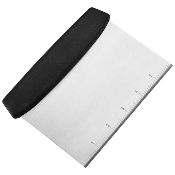 VKLU Stainless Steel Dough Scraper with Measurement Scale, Bench Scraper for Baking & Pizza, Ergonomic Non-Slip Bench Knife