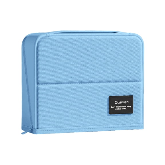 VKLU Vertical Standing Pen Bag, Large Stationery Organizer with Secure Magnetic Closure, Holds 60+ Pencils and Markers, Compact Travel Pouch, Blue