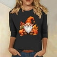 thumbnail image 1 of VKOYWKM 3/4 Length Sleeve Womens Tops Thanksgiving Shirts Halloween Pumpkin Print T Shirts Thankful Crew Neck Blessed Tunic Tops Family Party Blouse, 1 of 4
