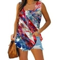 thumbnail image 1 of VKOYWKM American Flag Tank Tops Women 4th of July Independence Day USA Flag Graphic Sleeveless Shirts Patriotic Square Neck Star Stripe Print Tank Top, 1 of 5