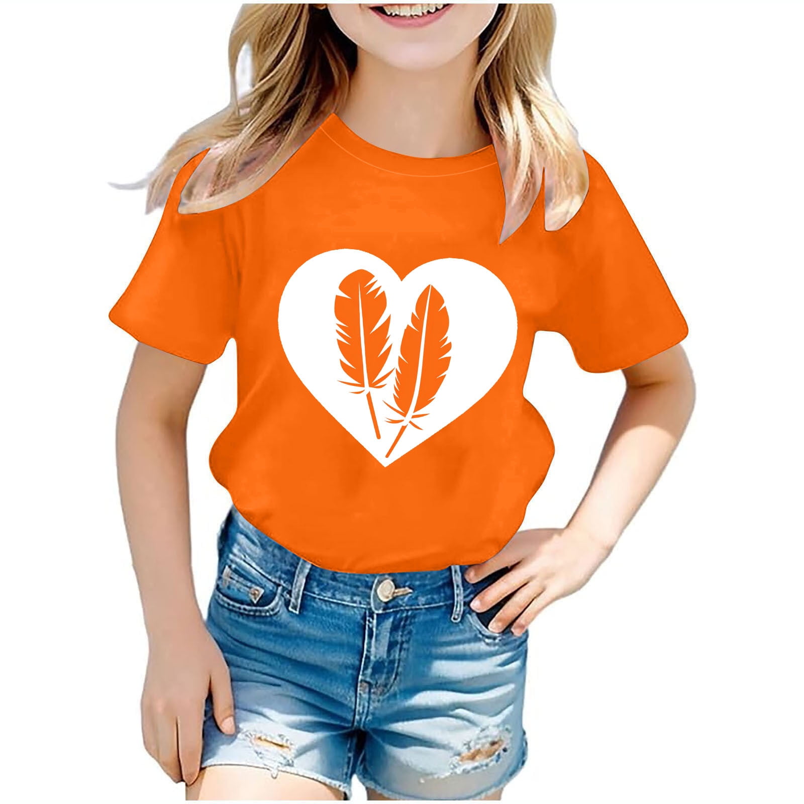 ORNAGE STRIPES BOYS SHORT SLEEVES T-SHIRT - ORANGE