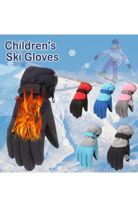 Boys Ski Gloves Waterproof Windproof Thermal Kids Winter Gloves Snow Waterproof Ski Cold Weather Insulated Outdoor Snowboard Gloves for Boys Girls