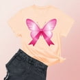 thumbnail image 1 of VKOYWKM Breast Cancer Awareness Shirts for Women Short Sleeve T-Shirt Pink Ribbon Print Breast Cancer Shirt Loose Crew Neck Cancer T Shirts, 1 of 3