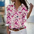 thumbnail image 1 of VKOYWKM Breast Cancer Shirts for Women Long Sleeve Button Down Shirt Pink Ribbon Graphic Tees Blouses Dressy Casual Work Tops Fall Breast Cancer Survivor Shirts, 1 of 5