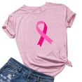 thumbnail image 1 of VKOYWKM Breast Cancer Survivor Shirts Women Breast Cancer Awareness Tshirt Pink Ribbon Inspirational Breast Cancer Crew Neck Short Sleeve Tee Tops, 1 of 3