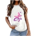 thumbnail image 1 of VKOYWKM Breast Cancer T Shirts Women Breast Cancer Awareness Shirts Short Sleeve Inspirational Breast Cancer Graphic Tees Crew Neck Loose Fit Pink Ribbon Tops, 1 of 3