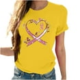 thumbnail image 1 of VKOYWKM Cancer T-Shirts Women Breast Cancer Awareness Shirt Inspirational Breast Cancer Graphic Crew Neck Short Sleeve Tee Tops Cancer Fight T Shirts, 1 of 2