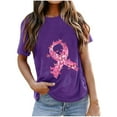 thumbnail image 1 of VKOYWKM Cancer T Shirts Women Pink Ribbon Graphic Tees Breast Cancer Awareness Shirts Short Sleeve Inspirational Tops, 1 of 3