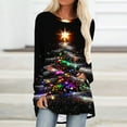 thumbnail image 1 of VKOYWKM Christmas T Shirts for Women Xmas Tree Graphic Tees Long Sleeve Holiday Tops Casual Crew Neck Loose Fit Tunic Blouses, 1 of 6