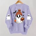 thumbnail image 1 of VKOYWKM Fall Halloween Sweatshirts for Women Ghost Graphic Sweatshirts Oversized Long Sleeve Crew Neck Pullover Holiday Party Sweatshirt, 1 of 6