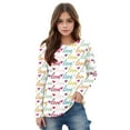 thumbnail image 1 of VKOYWKM Girls Valentine Tops Long Sleeve Crew Neck Heart Graphic Holiday Shirts for Valentine's Day Gifts, 1 of 7