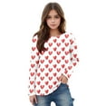 thumbnail image 1 of VKOYWKM Girls Valentine's Day Blouses Long Sleeve Crew Neck Tops Heart Print Holiday Shirts, 1 of 7