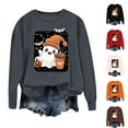 thumbnail image 1 of VKOYWKM Halloween Sweatshirts for Women Oversized Pumpkin Ghost Graphic Sweatshirt Party Tops Fall Long Sleeve Crewneck Sweatshirts Cute Spooky Halloween Sweatshirt, 1 of 6