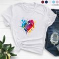 thumbnail image 1 of VKOYWKM Heart Tshirts for Women Valentines Day T-Shirts Love Graphic Tees Short Sleeve Crew Neck Loose Fit Holiday T-Shirts Valentines Day Gifts Tops, 1 of 7