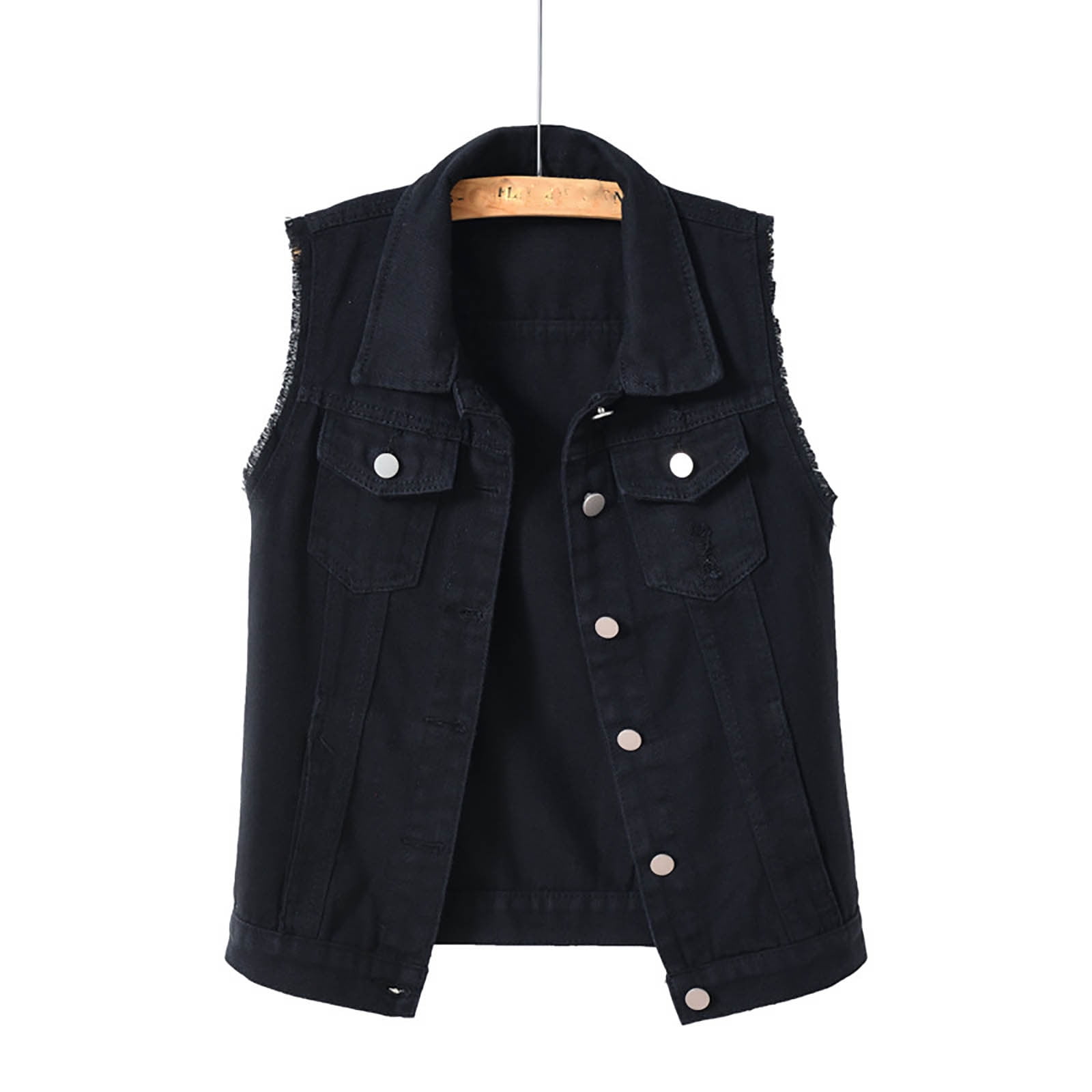 Plus Size Denim Vest Women
