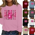 thumbnail image 1 of VKOYWKM Long Sleeve Shirts for Women Breast Cancer Awareness T-Shirts Breast Cancer T-Shirt Long Sleeve Pink Ribbon Graphic Tee Tops Fall Crew Neck Loose Fit Breast Cancer Pullover Sweashirt, 1 of 5