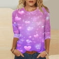 thumbnail image 1 of VKOYWKM Love Heart T Shirts Women Valentines Day Shirts 3/4 Sleeve Tops Cute Love Graphic Tees Valentine Tops Holiday Crew Neck Loose Fit Love Heart T Shirts Tunic Blouses, 1 of 5