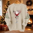 thumbnail image 1 of VKOYWKM Oversized Christmas Sweatshirts for Women Xmas Holiday Long Sleeve Crew Neck Sweatshirt Christmas Wine Glass Graphic Pullover Tops, 1 of 8