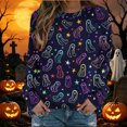 thumbnail image 1 of VKOYWKM Oversized Sweatshirts Women Halloween Ghost Print Pullover Long Sleeve Crew Neck Sweatshirts Fall Sweatshirt, 1 of 6