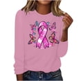 thumbnail image 1 of VKOYWKM Pink Breast Cancers Shirt Women Long Sleeve Pink Ribbon Graphic Cancer Survivor T-Shirt Breast Cancer Crew Neck Pullover Fall Blouses, 1 of 4