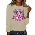 thumbnail image 1 of VKOYWKM Pink Breast Cancers Shirt Women Long Sleeve Pink Ribbon Graphic Cancer Survivor T-Shirt Breast Cancer Crew Neck Pullover Fall Blouses, 1 of 4