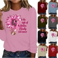 thumbnail image 1 of VKOYWKM Pink Ribbon T-Shirt for Women Breast Cancer Long Sleeve T-Shirts Breast Cancer Awareness Shirt Loose Fit Crew Neck Cancer Survivor Shirt, 1 of 5