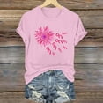 thumbnail image 1 of VKOYWKM Pink Ribbon Tee for Women Breast Cancer Tees Cancer Survivor Shirt Inspirational Crew Neck Short Sleeve Tops, 1 of 4