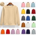 thumbnail image 1 of VKOYWKM Sweatshirt for Women Crewneck Long Sleeve Shirts Solid Loose Fit Fall Pullover Sweatshirts, 1 of 6