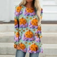 thumbnail image 1 of VKOYWKM Thanksgiving Pumpkin Shirts Women Tunic Tops Thankful Pumpkin Graphic Long Sleeve Fall T-Shirt Casual Crew Neck Loose Fit Blessed Top, 1 of 5