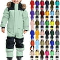 thumbnail image 1 of VKOYWKM Toddler One Piece Snowsuit Waterproof Windproof Winter Snow Suit Hooded Snowsuit for Outdoor 1-15 Years, 1 of 3