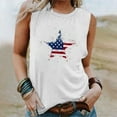 thumbnail image 1 of VKOYWKM USA Flag Tank Tops for Women Red White and Blue Graphic Tank Shirts American Flag Print Sleeveless Casual Summer Top Patriotic Crew Neck Workout Tank Top, 1 of 4