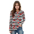 thumbnail image 1 of VKOYWKM Valentine's Day Tees for Girls Long Sleeve Crew Neck Tops Heart Print Holiday Shirts Gift, 1 of 7