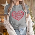 thumbnail image 1 of VKOYWKM Valentine's Day Tops for Women Heart Graphic Tees Valentine Holiday Tops Crew Neck Loose Fit Family Party Tees Spring Fashion, 1 of 6